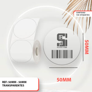 ROLLO NIIMBOT B1 50 MM x 50 MM CIRCULAR TRANSPARENTE