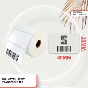 ROLLO NIIMBOT B1 20MM x 40MM RECTANGULAR TRANSPARENTE