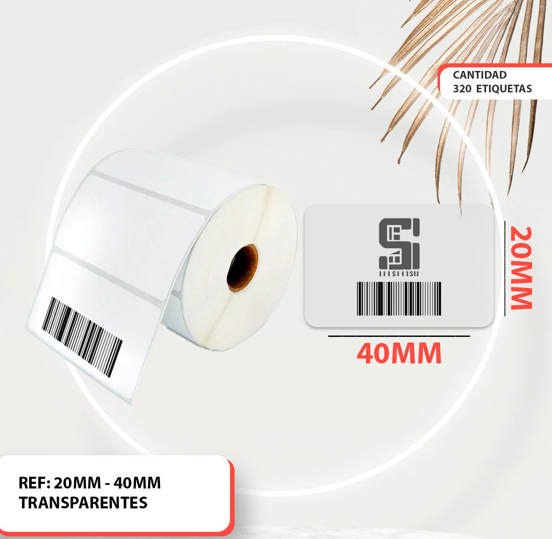 ROLLO NIIMBOT B1 20MM x 40MM RECTANGULAR TRANSPARENTE