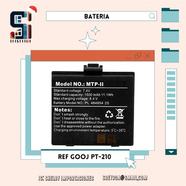 Bateria Gooj PT-210 o MTP-11