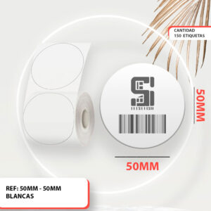 ROLLO NIIMBOT B1 50 MM x 50 MM CIRCULAR BLANCO